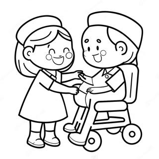 Cute Nurse Helping Patient Coloring Page 72783-58459