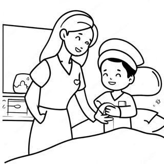 Cute Nurse Helping Patient Coloring Page 72783-58460