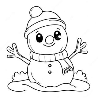 Cute Snowman In A Hat Coloring Page 72793-58469