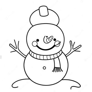 Cute Snowman In A Hat Coloring Page 72793-58470