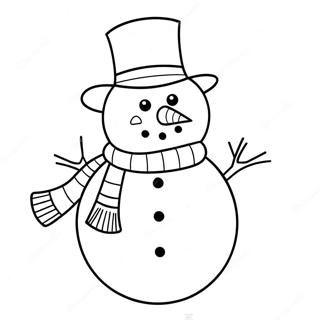 Cute Snowman In A Hat Coloring Page 72793-58471