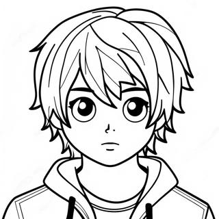 Boy Emo Anime Coloring Pages