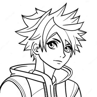 Cool Emo Anime Boy With Spiky Hair Coloring Page 72893-58552