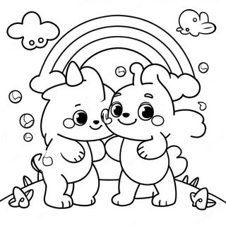 Cheerful Blue Rainbow Friends Coloring Page 72903-58558