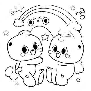 Cheerful Blue Rainbow Friends Coloring Page 72903-58560