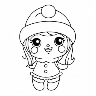 Cute Lol Doll With Santa Hat Coloring Page 72913-58564