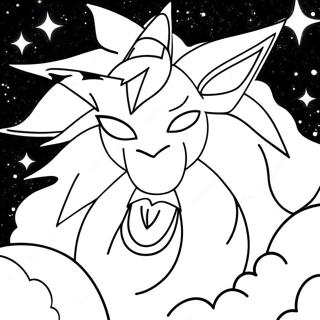 Majestic Solgaleo In Space Coloring Page 72933-58582