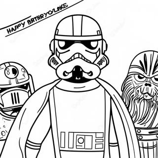 Happy Birthday Star Wars Coloring Pages