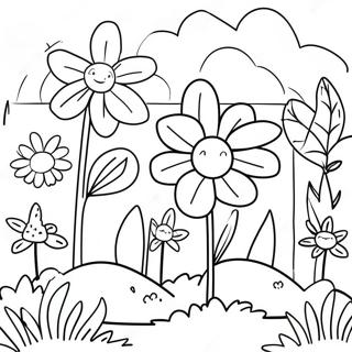 Bright And Colorful Flowering Garden Coloring Page 73043-58669