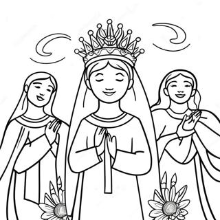 Beautiful May Crowning Ceremony Coloring Page 73093-58711