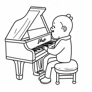 Leo Playing The Piano Coloring Page 7312-6000