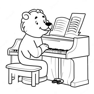 Leo Playing The Piano Coloring Page 7312-6190