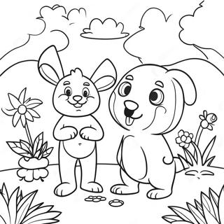 Colorful Garden Of Banban Characters Coloring Page 73183-58778