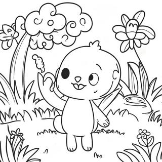 Colorful Garden Of Banban Characters Coloring Page 73183-58780