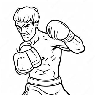 Fierce Boxer Throwing Punch Coloring Page 7322-6006