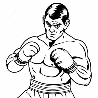 Fierce Boxer Throwing Punch Coloring Page 7322-6008