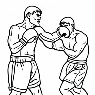 Fierce Boxer Throwing Punch Coloring Page 7322-6202