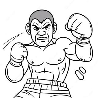 Fierce Boxer Throwing Punch Coloring Page 7322-6203