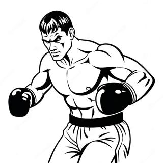 Fierce Boxer Throwing Punch Coloring Page 7322-6204
