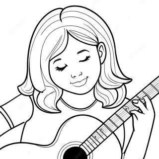 Julie With Her Guitar Coloring Page 73233-58821