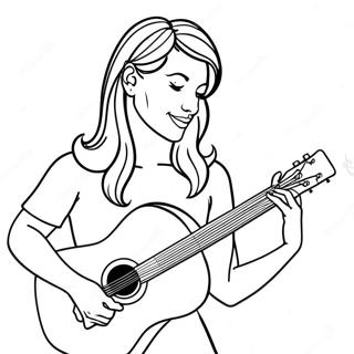 Julie With Her Guitar Coloring Page 73233-58822