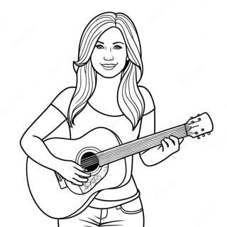 Julie With Her Guitar Coloring Page 73233-58823