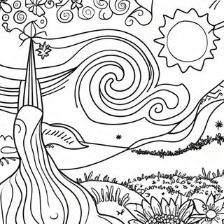 Glittery Starry Night Coloring Page 73283-58859