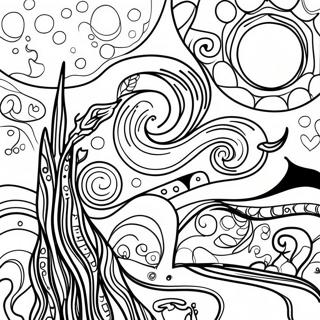 Glittery Starry Night Coloring Page 73283-58860