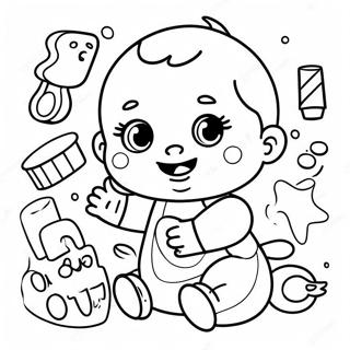 Happy Baby Playing With Toys Coloring Page 73293-58866