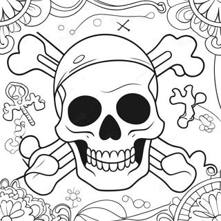 Spooky Skull And Crossbones Coloring Page 73343-58906