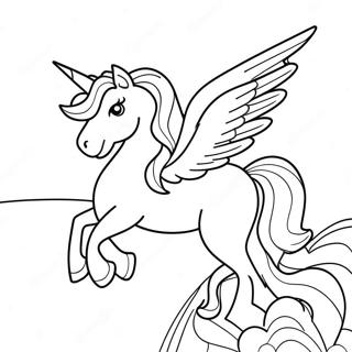 Unicorn Rainbow Coloring Page 73352-58914