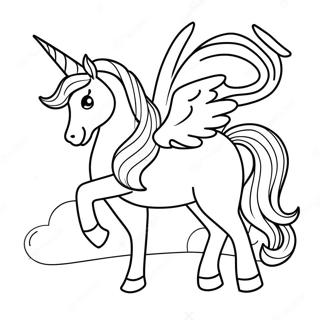 Unicorn Rainbow Coloring Page 73352-58915