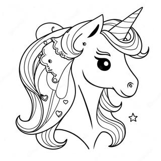 Sparkling Unicorn With Rainbow Mane Coloring Page 73353-58911