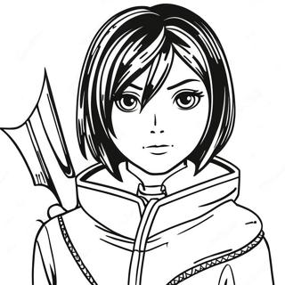 Mikasa Ackerman Coloring Page 73362-58918