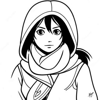 Mikasa With Scarf Coloring Page 73363-58921