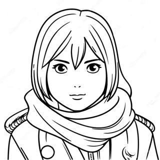 Mikasa With Scarf Coloring Page 73363-58922