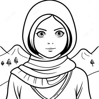 Mikasa With Scarf Coloring Page 73363-58924