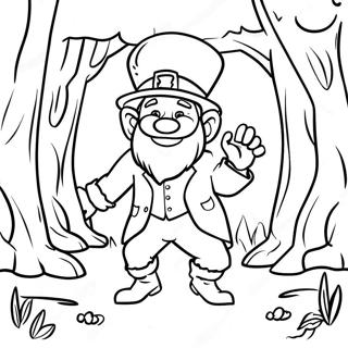 Eerie Leprechaun In A Haunted Forest Coloring Page 73393-58945