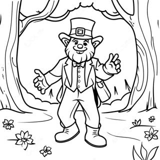 Eerie Leprechaun In A Haunted Forest Coloring Page 73393-58946