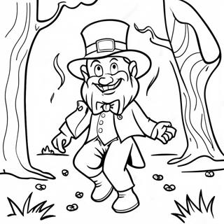 Eerie Leprechaun In A Haunted Forest Coloring Page 73393-58947