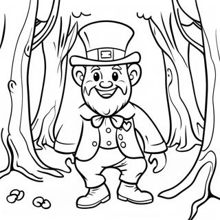 Eerie Leprechaun In A Haunted Forest Coloring Page 73393-58948