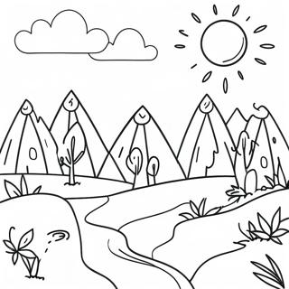 Minimalist Nature Scene Coloring Page 7341-6023