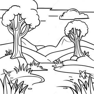 Minimalist Nature Scene Coloring Page 7341-6024