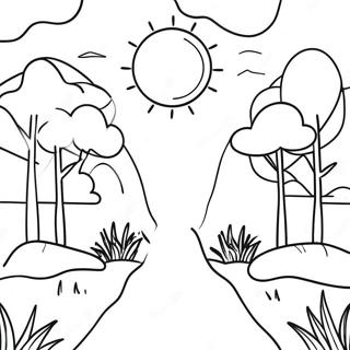 Minimalist Nature Scene Coloring Page 7341-6209