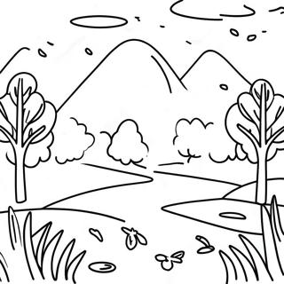 Minimalist Nature Scene Coloring Page 7341-6210