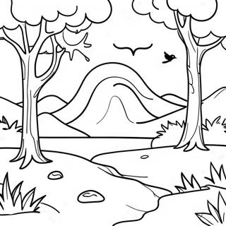 Minimalist Nature Scene Coloring Page 7341-6212