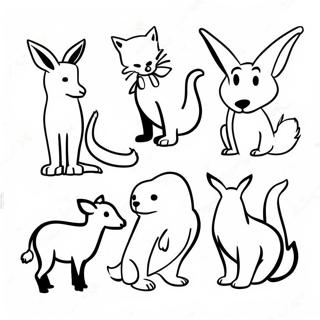 Minimalist Animal Silhouettes Coloring Page 7342-6026