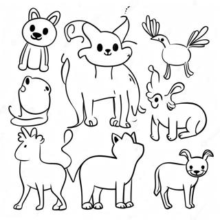 Minimalist Animal Silhouettes Coloring Page 7342-6027