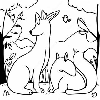 Minimalist Animal Silhouettes Coloring Page 7342-6028