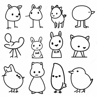 Minimalist Animal Silhouettes Coloring Page 7342-6213